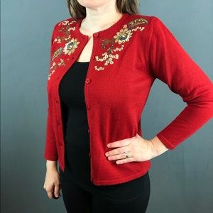 Alfred Dunner Embroidered Cardigan